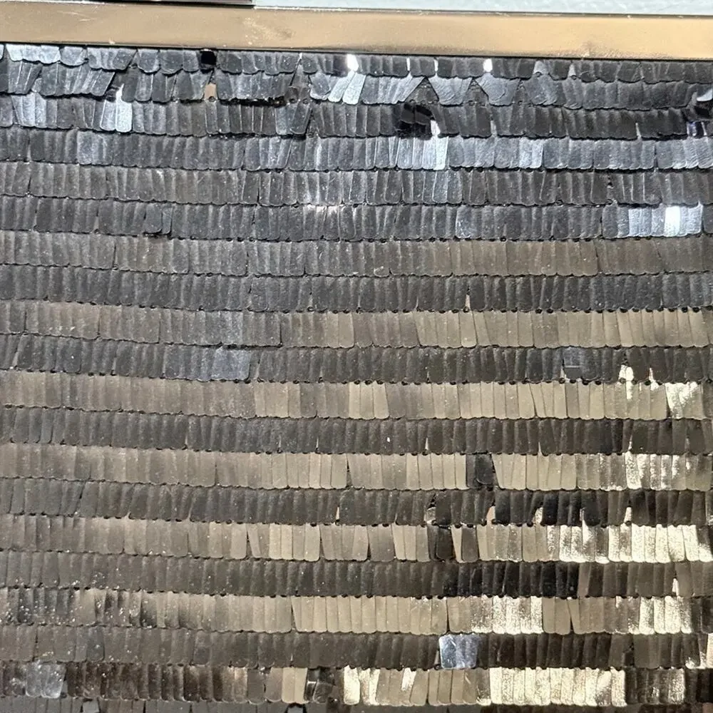 RACHEL Rachel Roy Black Fringe Sequin Clutch